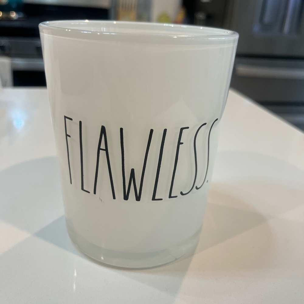 “Flawless” Rae Dunn White Candle Holder
